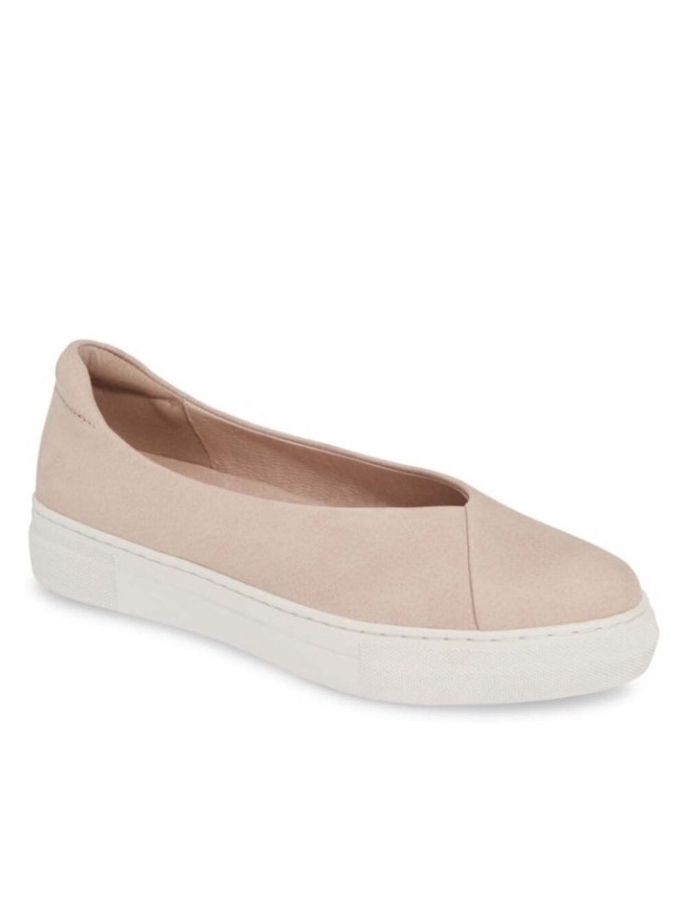 J Slides Felicia Nubeck Blush Pink Leather Slip-on Platform Sneaker Size 8.5m